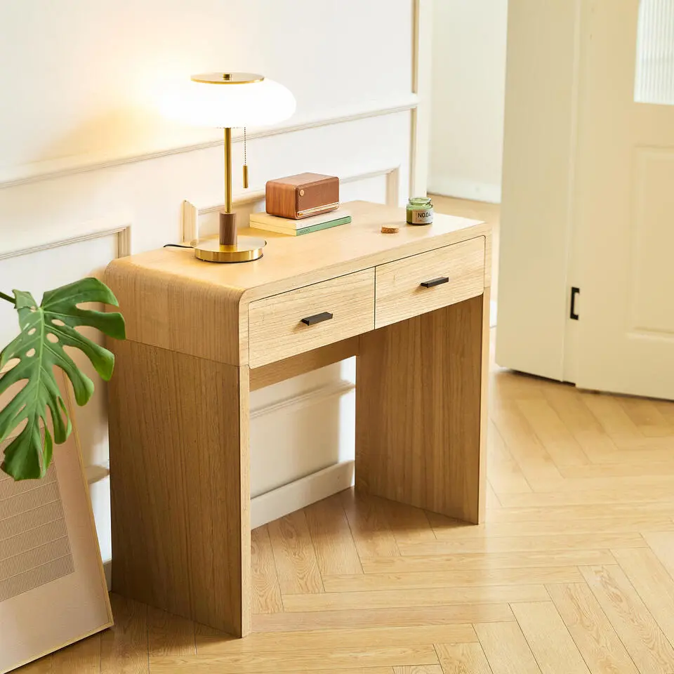 Scandinavische Console Tafel van Hout met 2 Laden