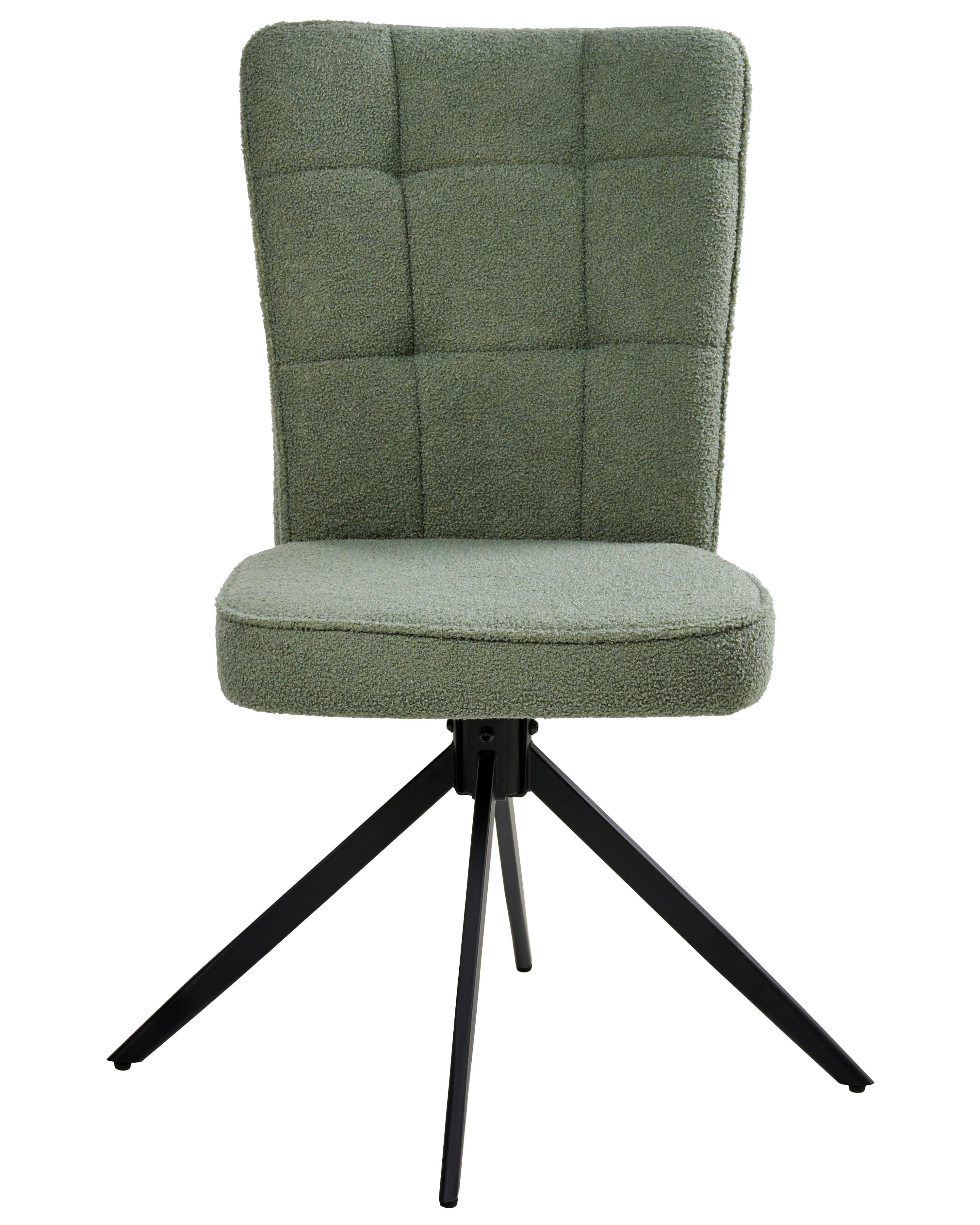 Set van 2 eetkamerstoelen draaibaar RYAN Bouclé Lichtgroen