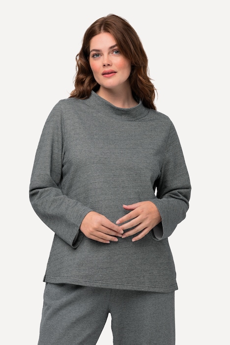 Sweatshirt, Stehkragen, Langarm, Biobaumwolle