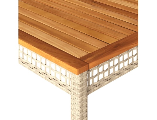 VIDAXL - Table de jardin beige 180x90x75 cm résine tressée et acacia
