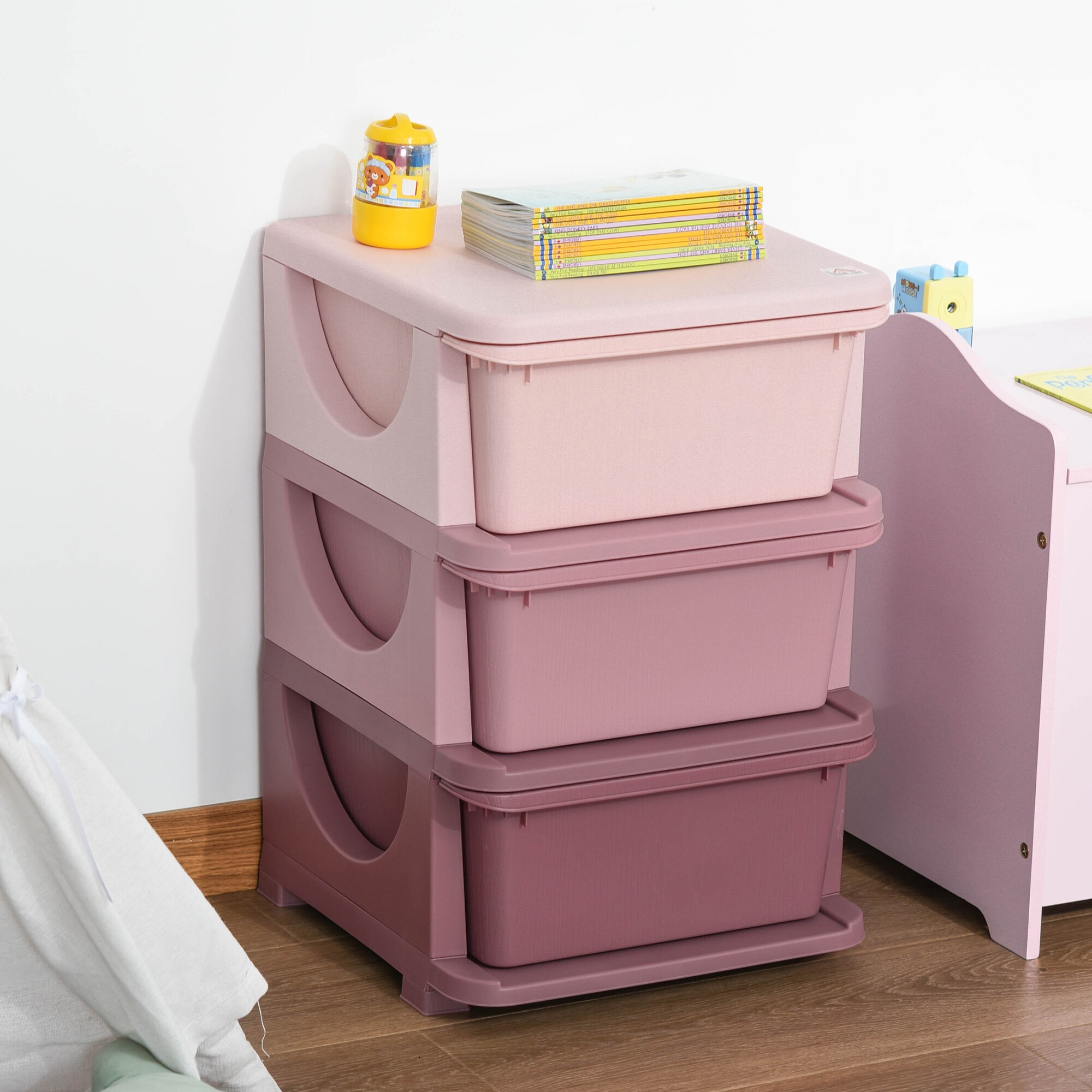 HOMCOM Aufbewahrungsboxen für Spielzeug 37 x 37 x 56,5 cm (LxBxH)