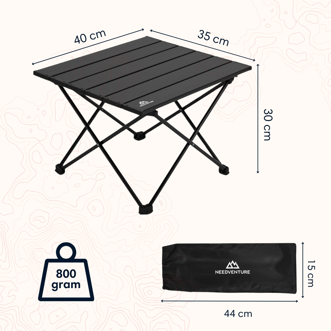 Needventure inklapbare kampeertafel - 40 x 35 cm