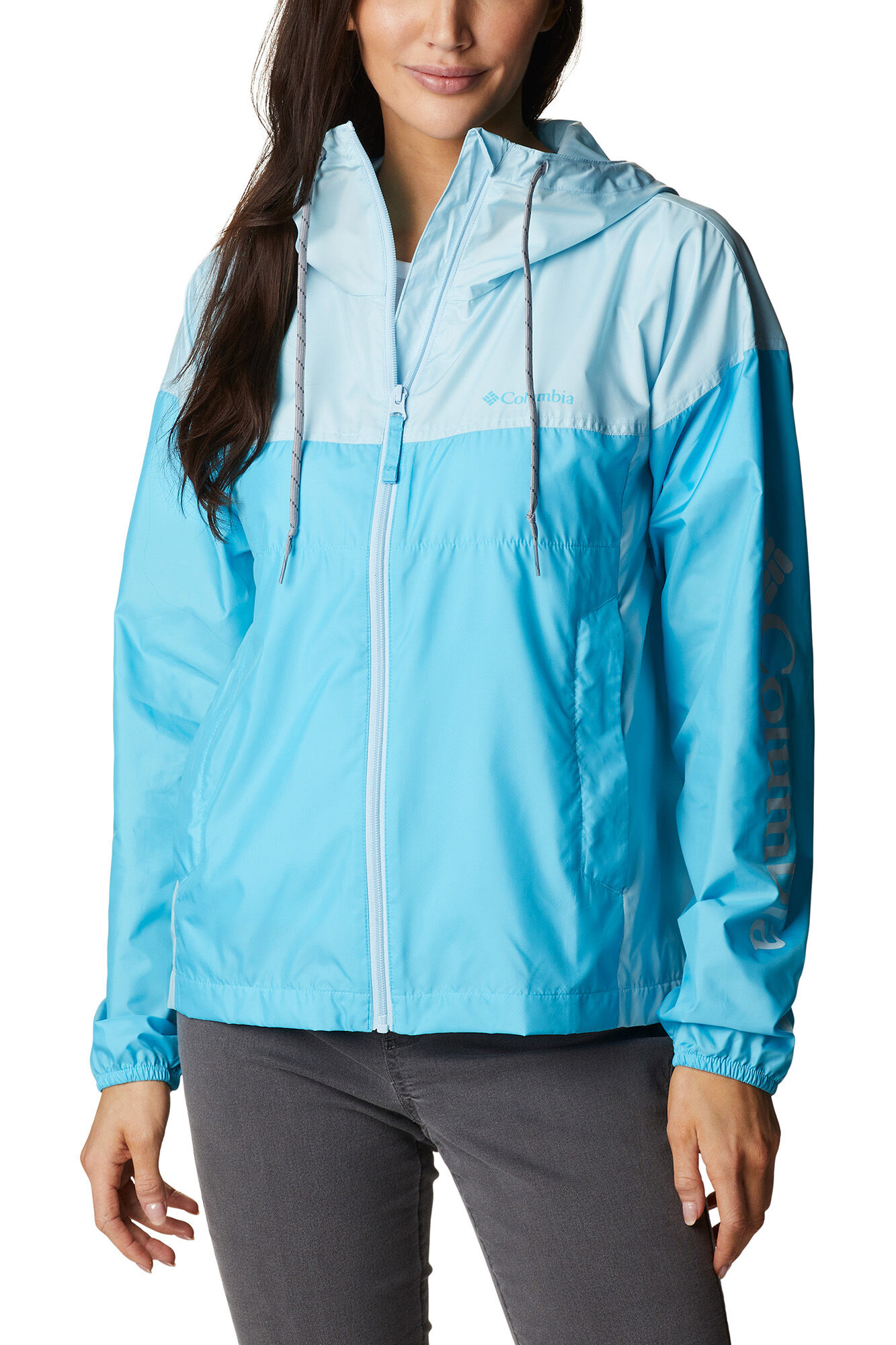 Jaqueta corta-vento feminina Columbia Flash Challenger™ - Nova - Azul
