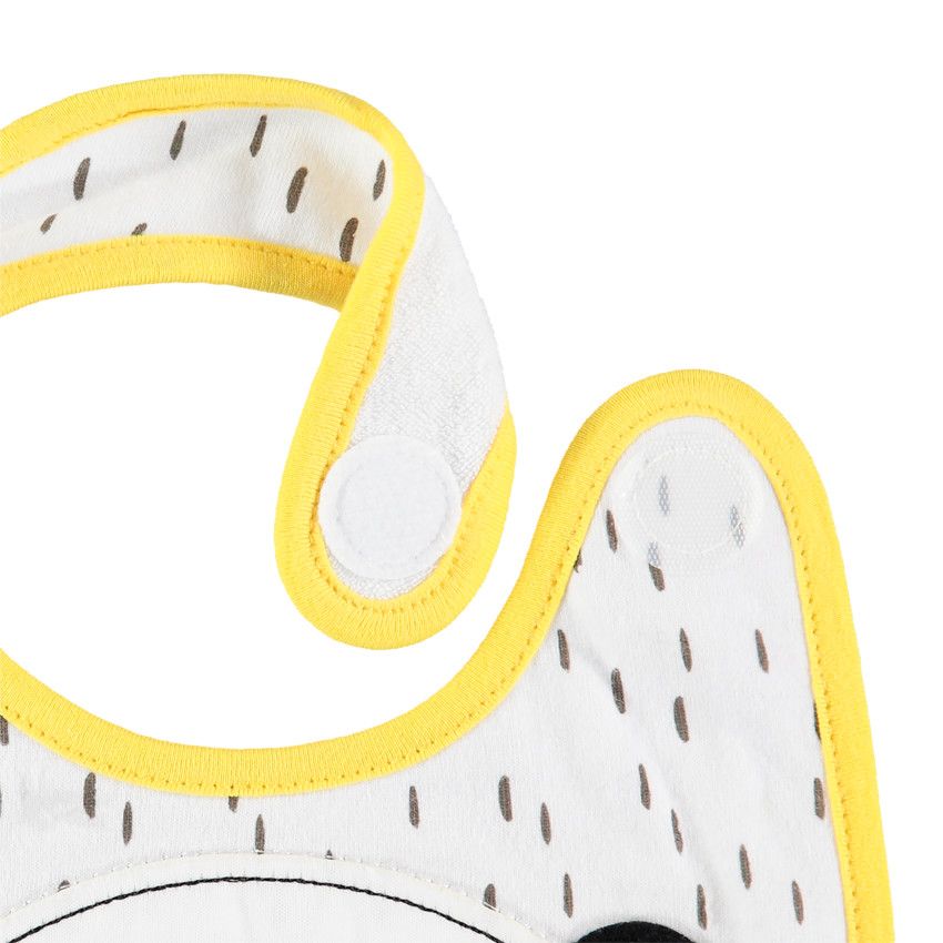 Lot de 2 bavoirs courts avec motif / uni - Jaune