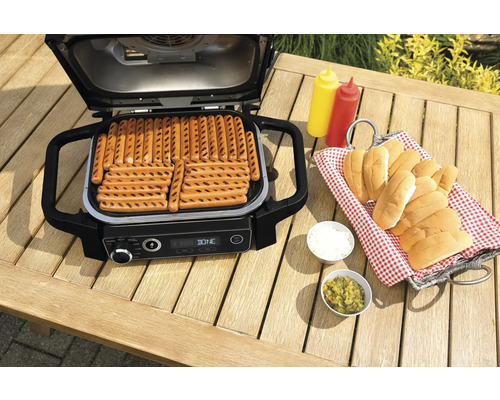Ninja Woodfire Outdoor Elektrische Grill Heteluchtfriteuse Rookoven, 6 Kookfuncties, 2,4 kW Model OG701