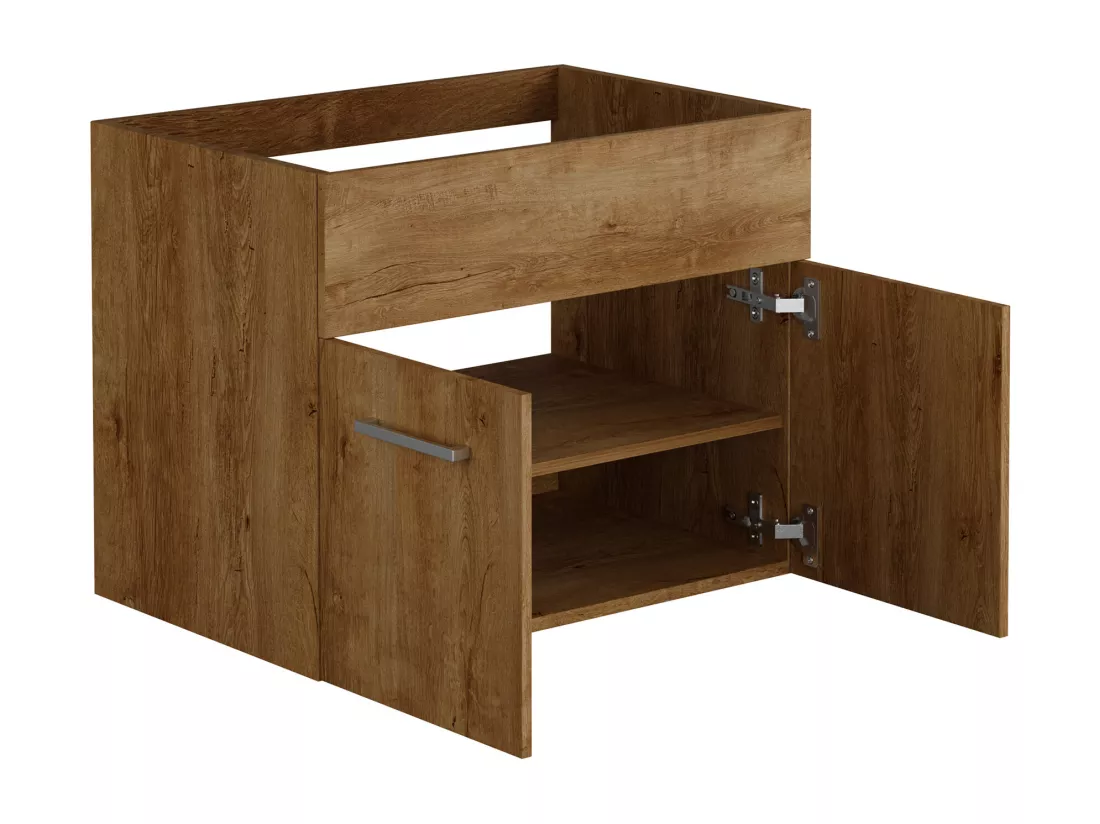 Meuble sous vasque suspendu - Coloris naturel foncé - 60 cm - CLAUDIA II