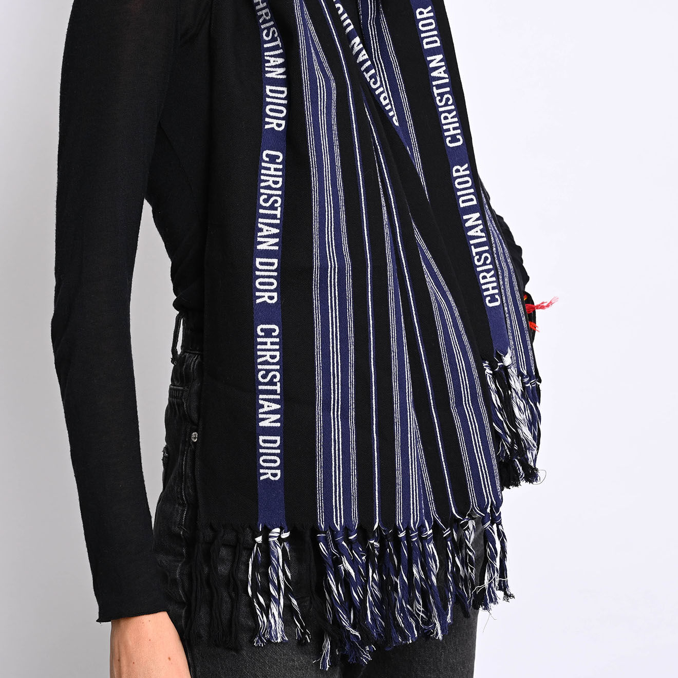 Dior Etole en Coton marine/noir - Très bon état - 180x70 cm