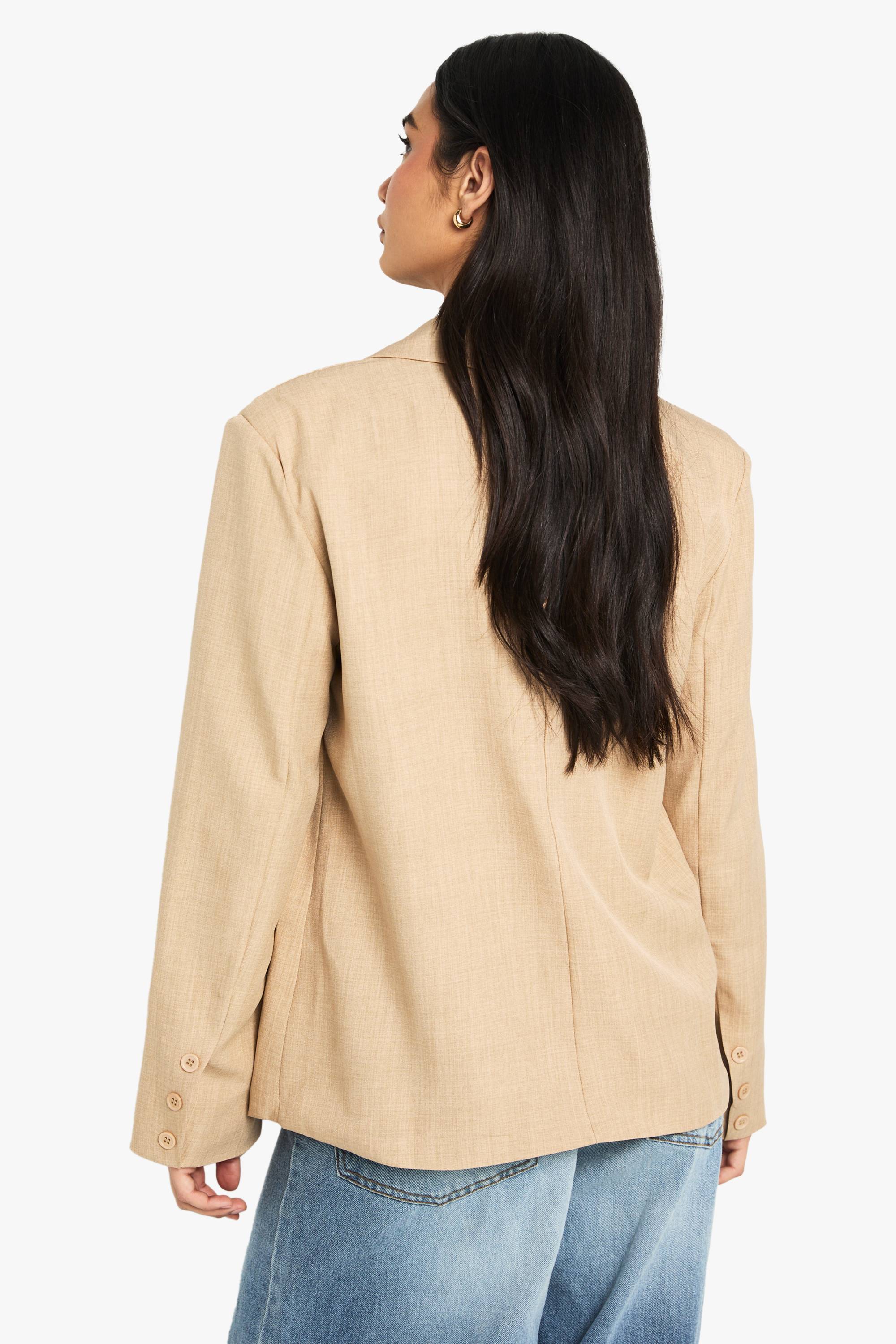 boohoo Blazer oversize à manches évasées Marl