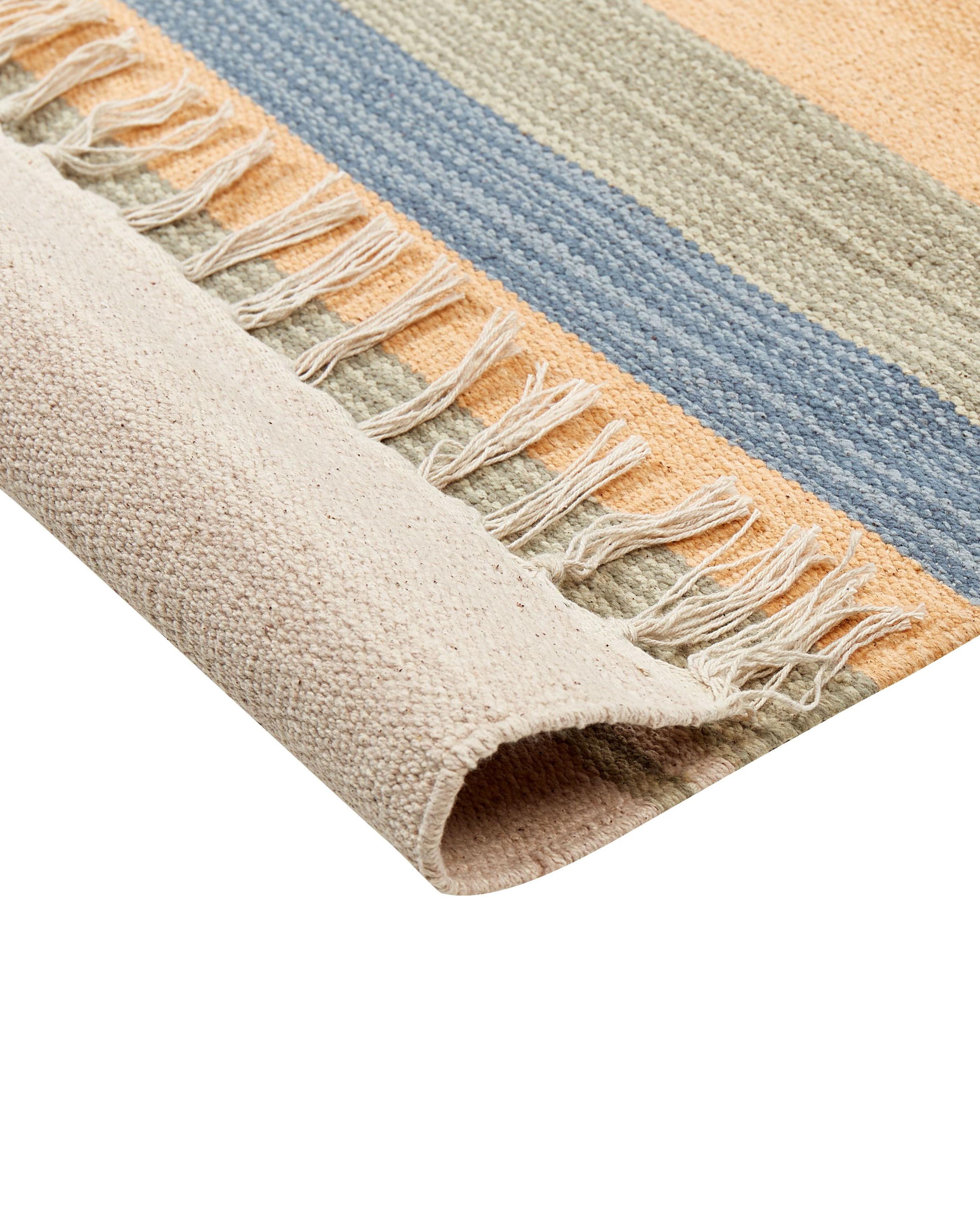 Vloerkleed APARAN Beige 200 x 300 cm Katoen Kelim