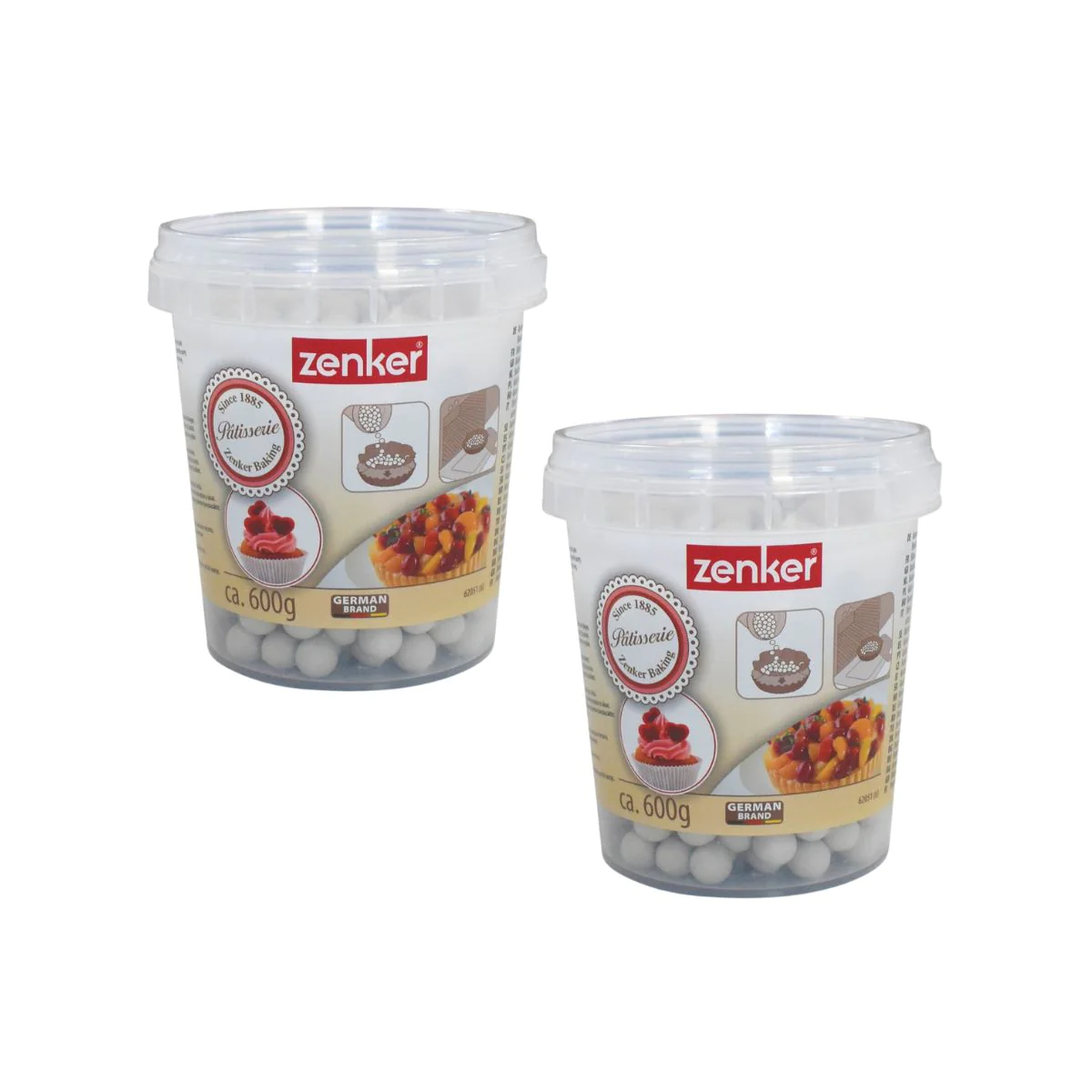 Lot de 2 seaux de billes de cuisson pour pâte sablée, pot de 600 gramm
