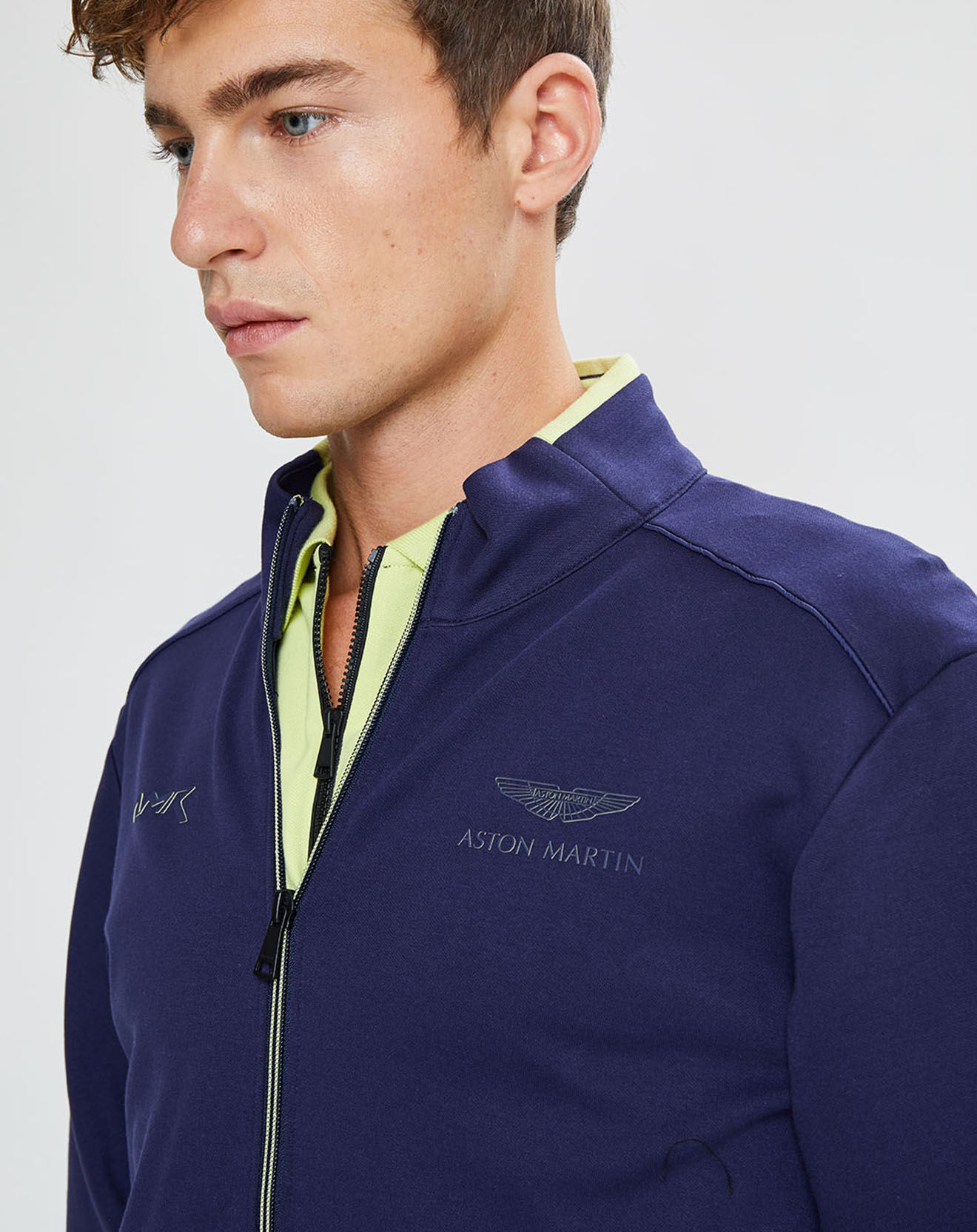 Hackett London Sweat en Jersey col montant bleu marine