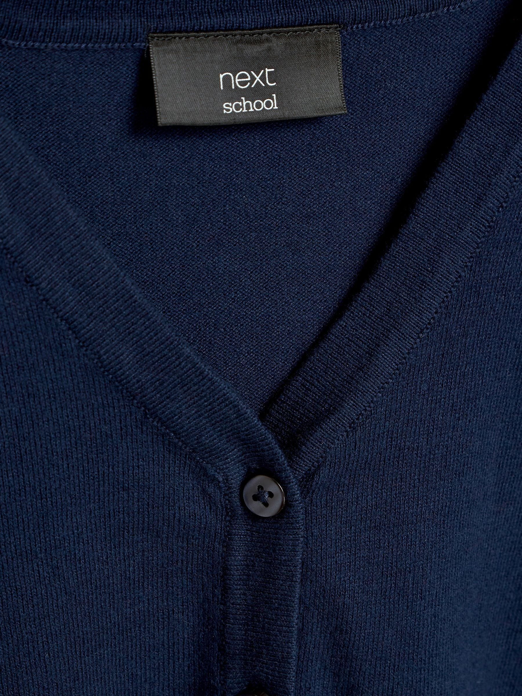 Donkerblauw - Schoolvest met V-hals en hoog aandeel katoen (3-16 jr)