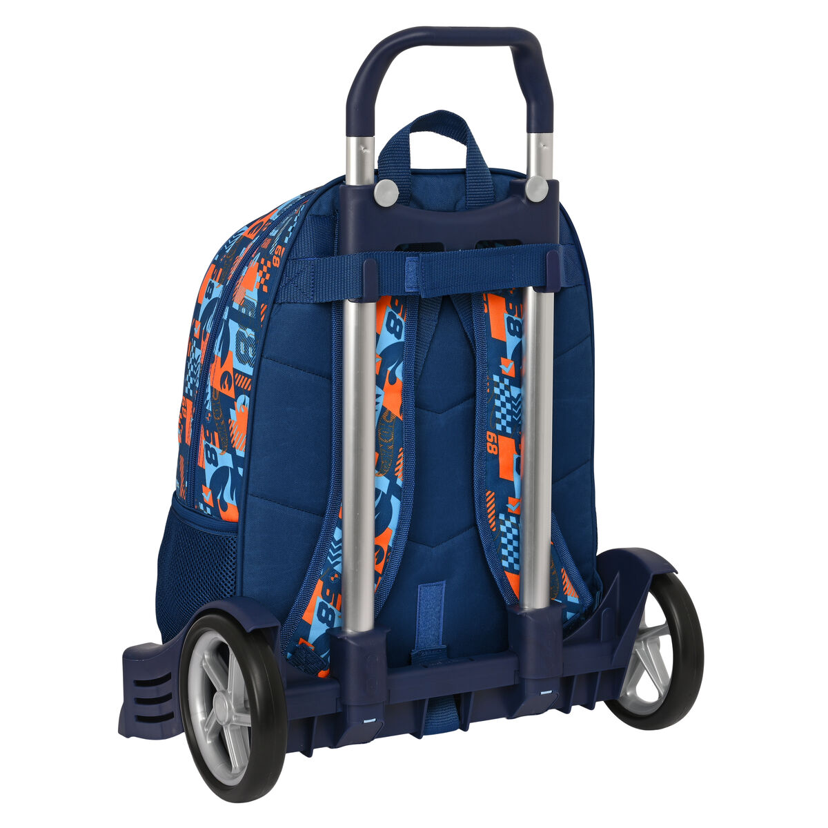 Mochila escolar Hot Wheels Speed Club com rodas