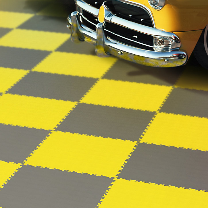Dalle PVC garage Industy Fortelock jaune L.51 x l.51 cm