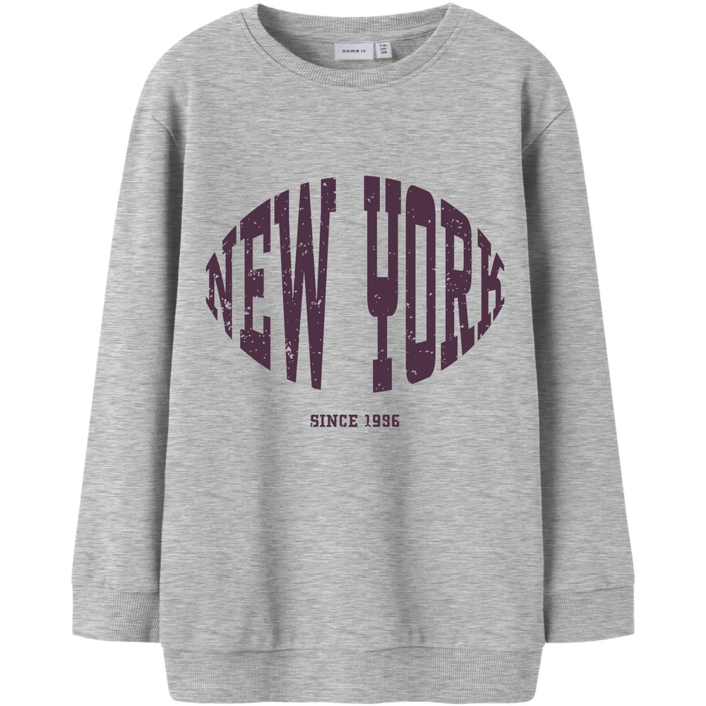 Køb Name It Light Grey Melange Nkfbellis Ls Nreg Sweat Unb Box Pb