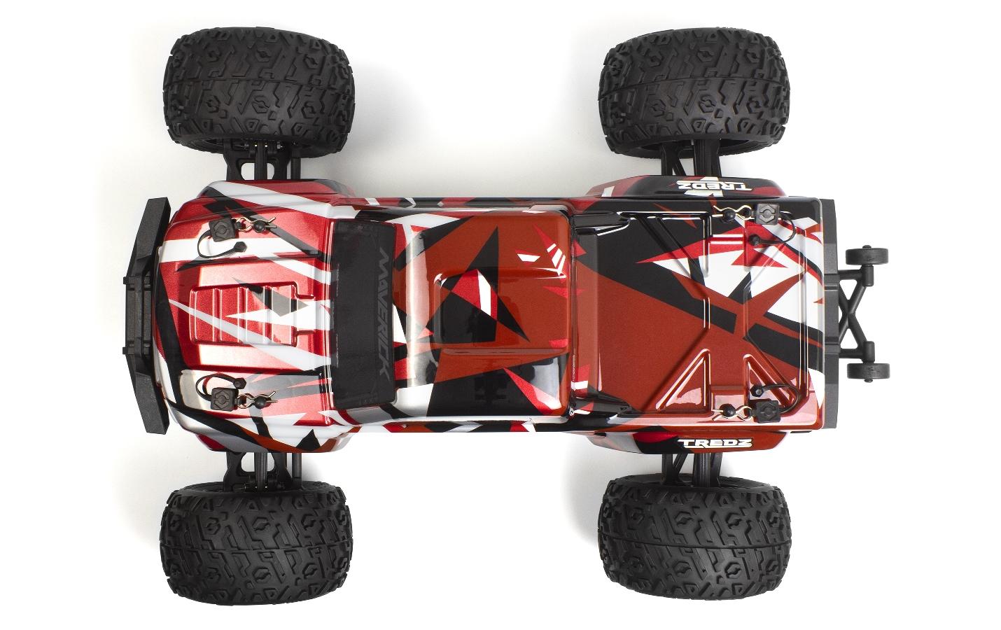 Monster Truck Quantum2 MT Flux 4WD Rot, ARTR, 1:10<br>Off-Road RC Modell mit Brushless Allradantrieb