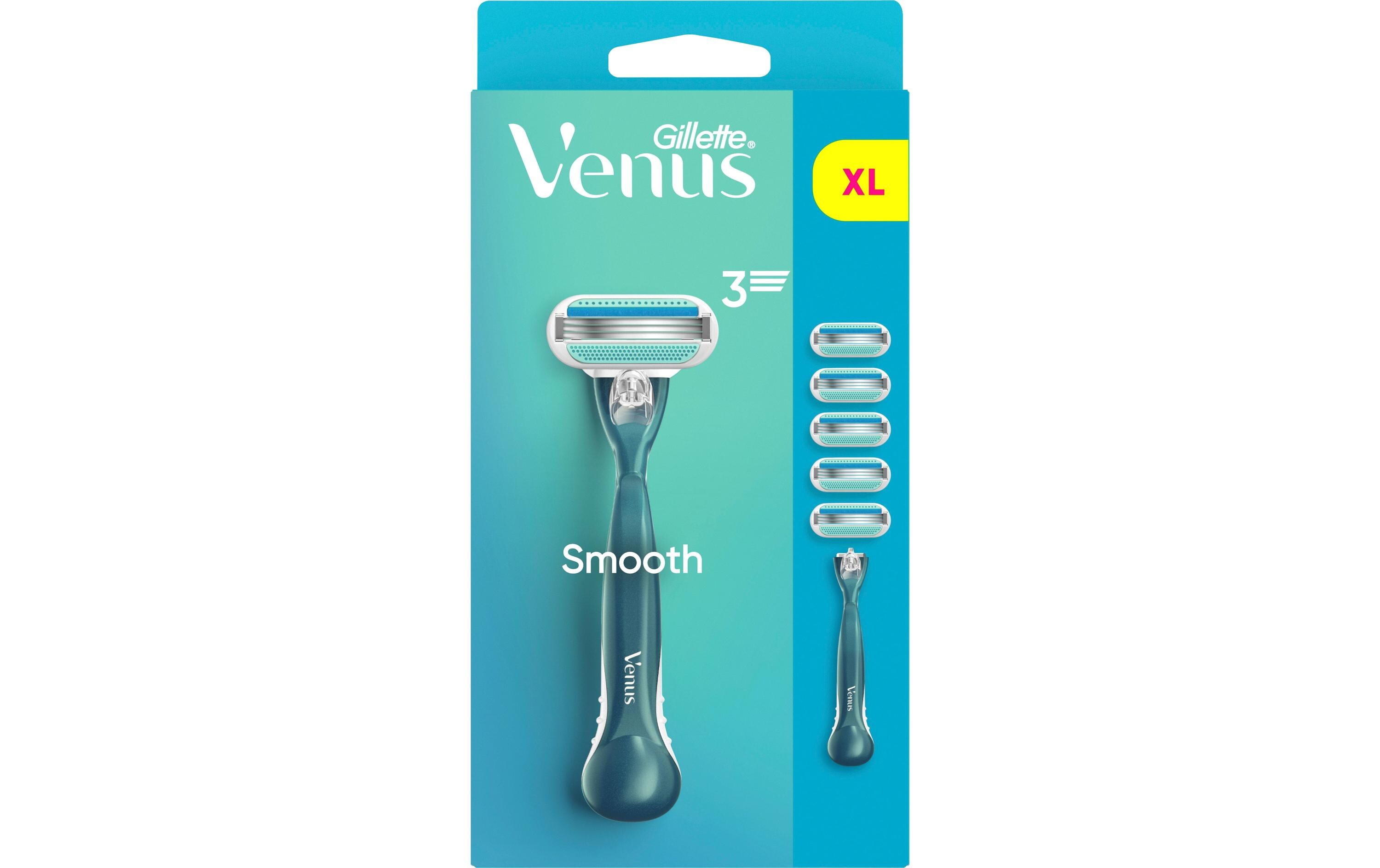 Damenrasierer Venus Smooth 5er + HandstückDamenrasierer mit wiederverwendbarem Handstück