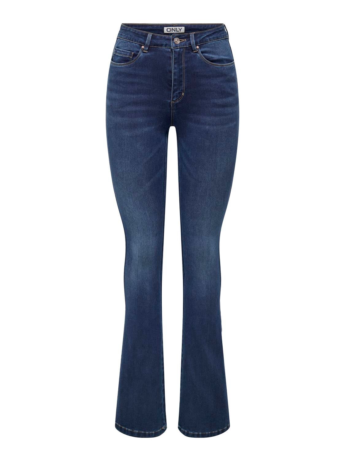 ONLROYAL Hohe Taille Ausgestellt Jeans Dark Blue Denim