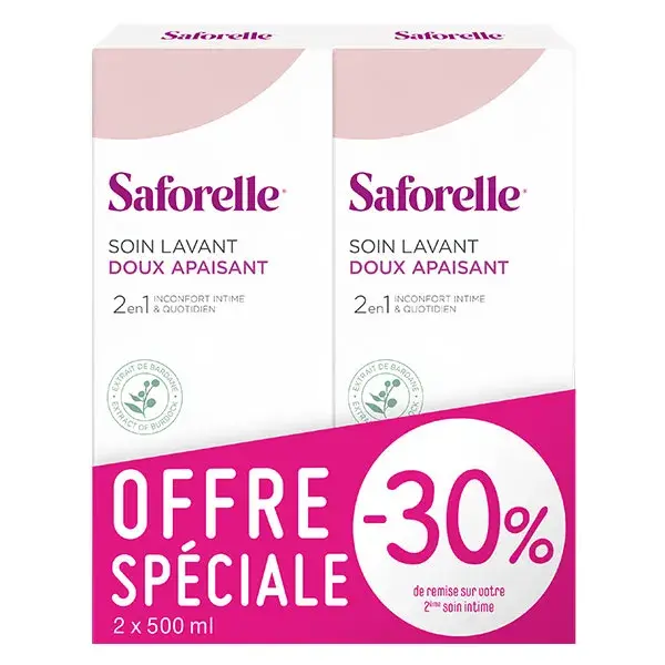 Saforelle Care & Hygiene Sabonete Líquido Suave - Pacote com 2 unidades de 500ml