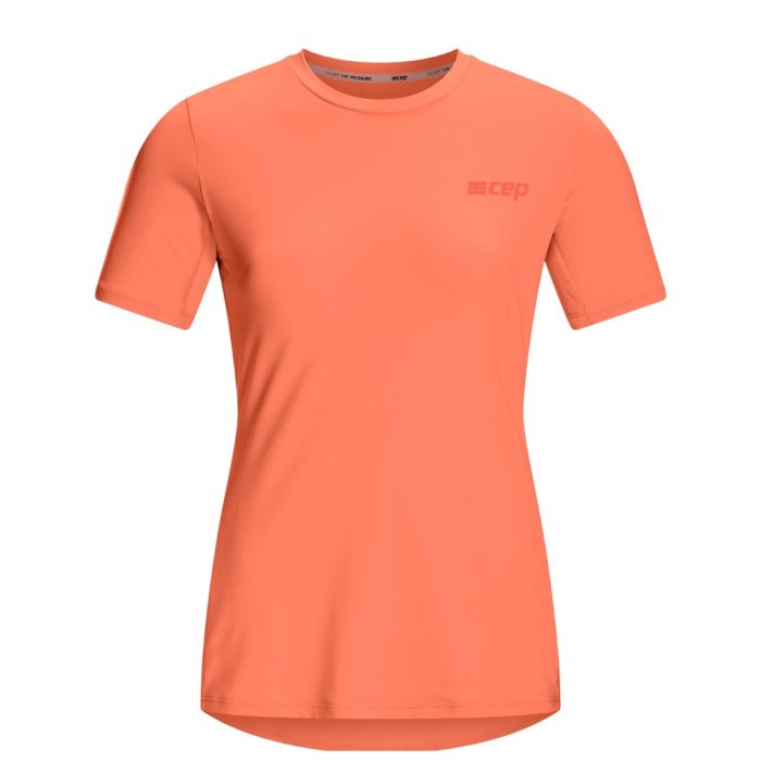 CEP Dame T-shirts The Run Shirt Round Neck Short Sleeve Orange