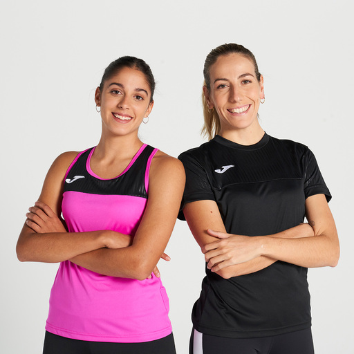 Regata Joma Montreal, rosa fluorescente e preta.