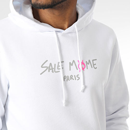 Sweat Capuche Skeleton Lapin Blanc Rose Réfléchissant