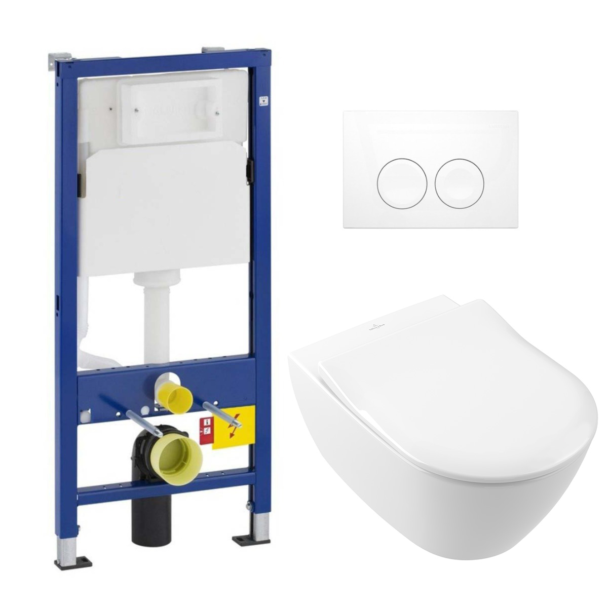 Geberit UP100 toiletset met Villeroy & Boch Subway 2.0 randloos toilet met softclose zitting