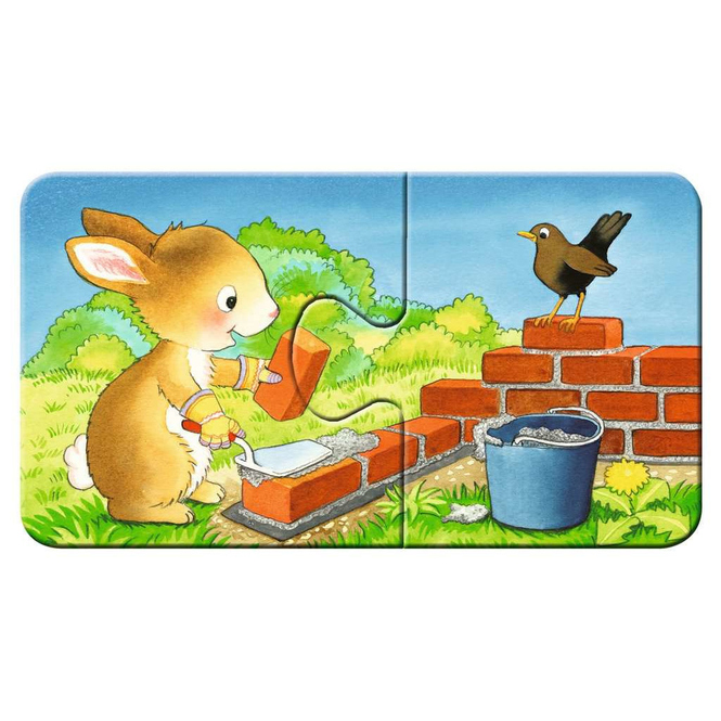 Puzzle - Tierische Baustelle - 9 x 2 Teile - my first puzzles