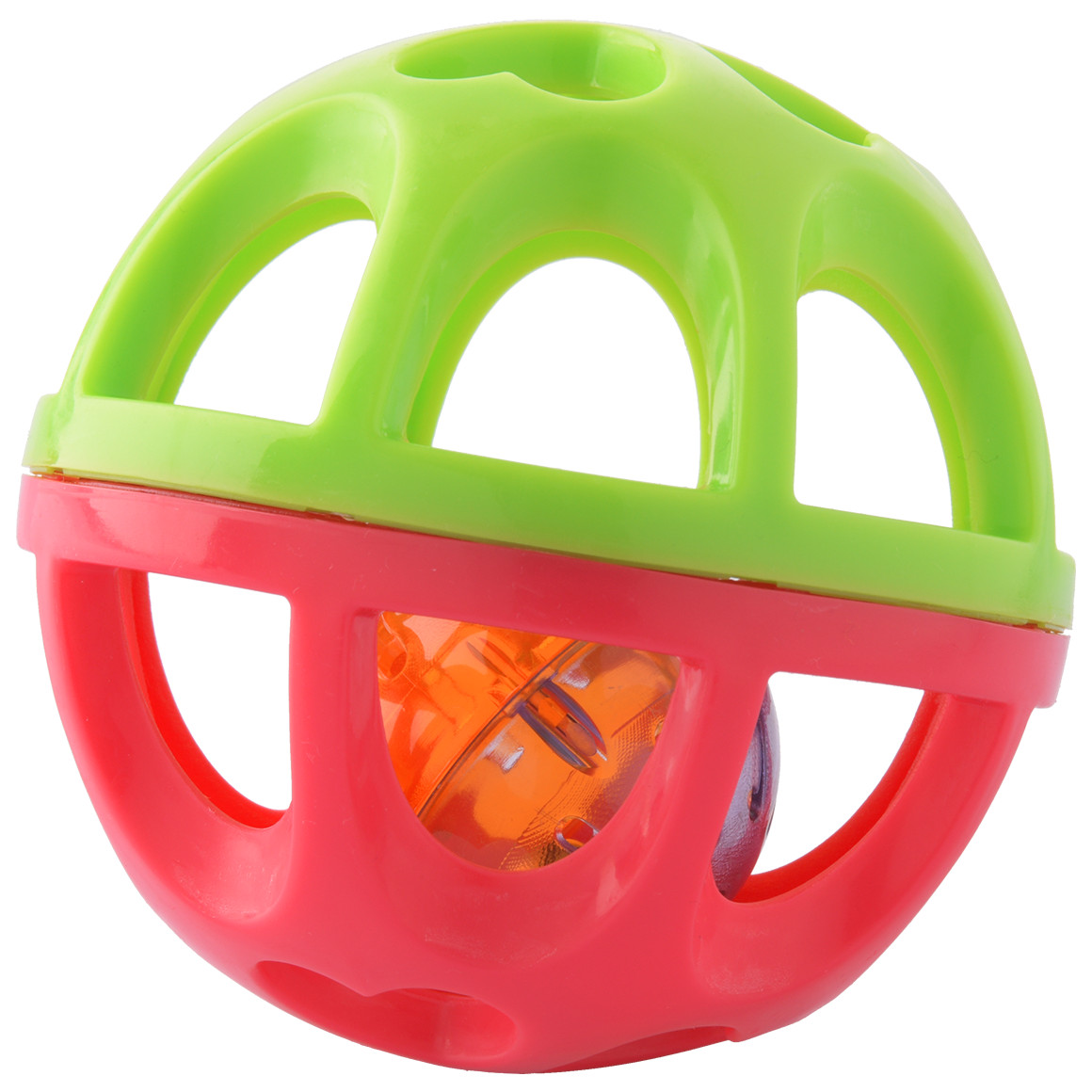 Topomini Baby Klangball mit Rassel pink / hellgrün