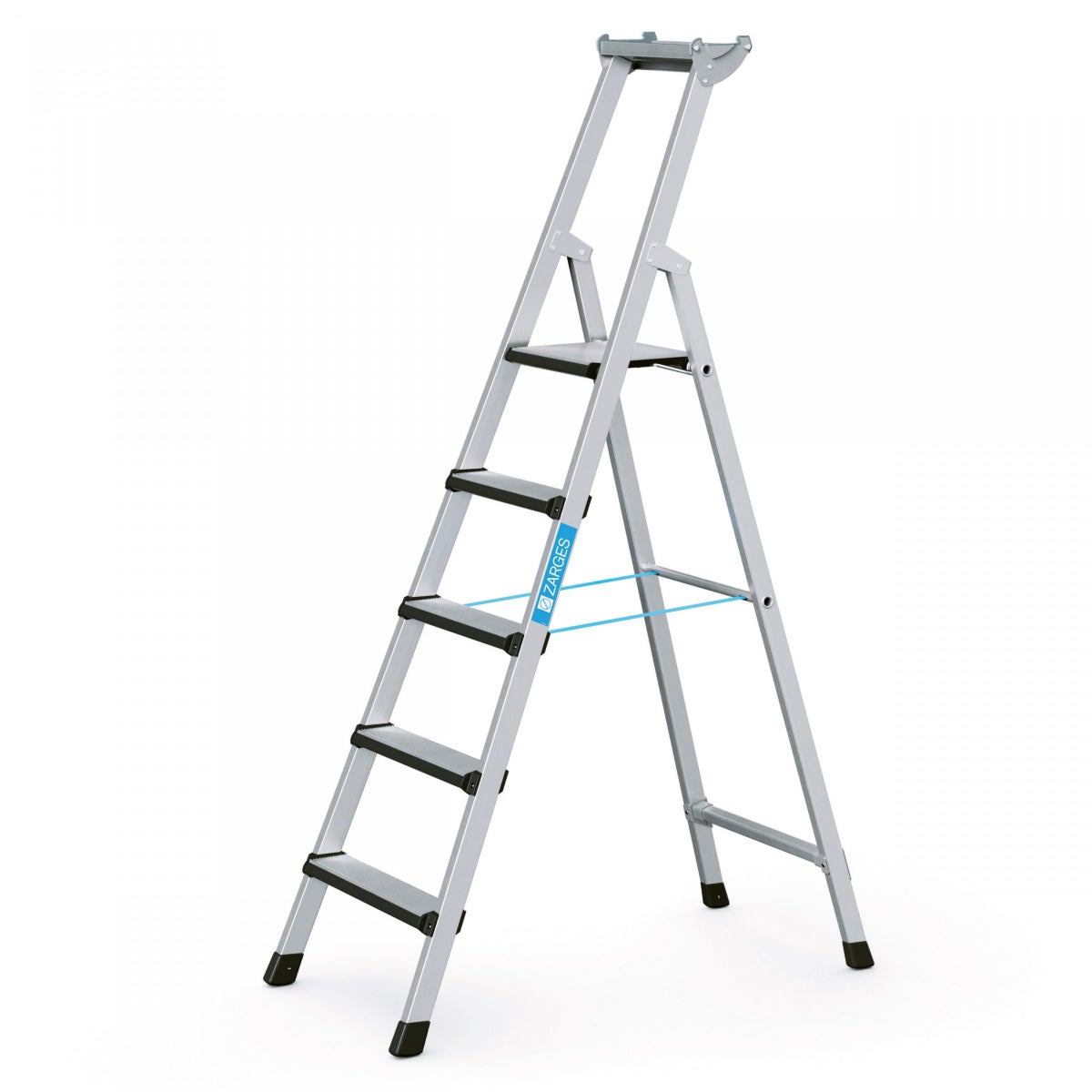 Zarges Comfortstep S roltrap met gepolsterde trede-voorkant, 5 treden