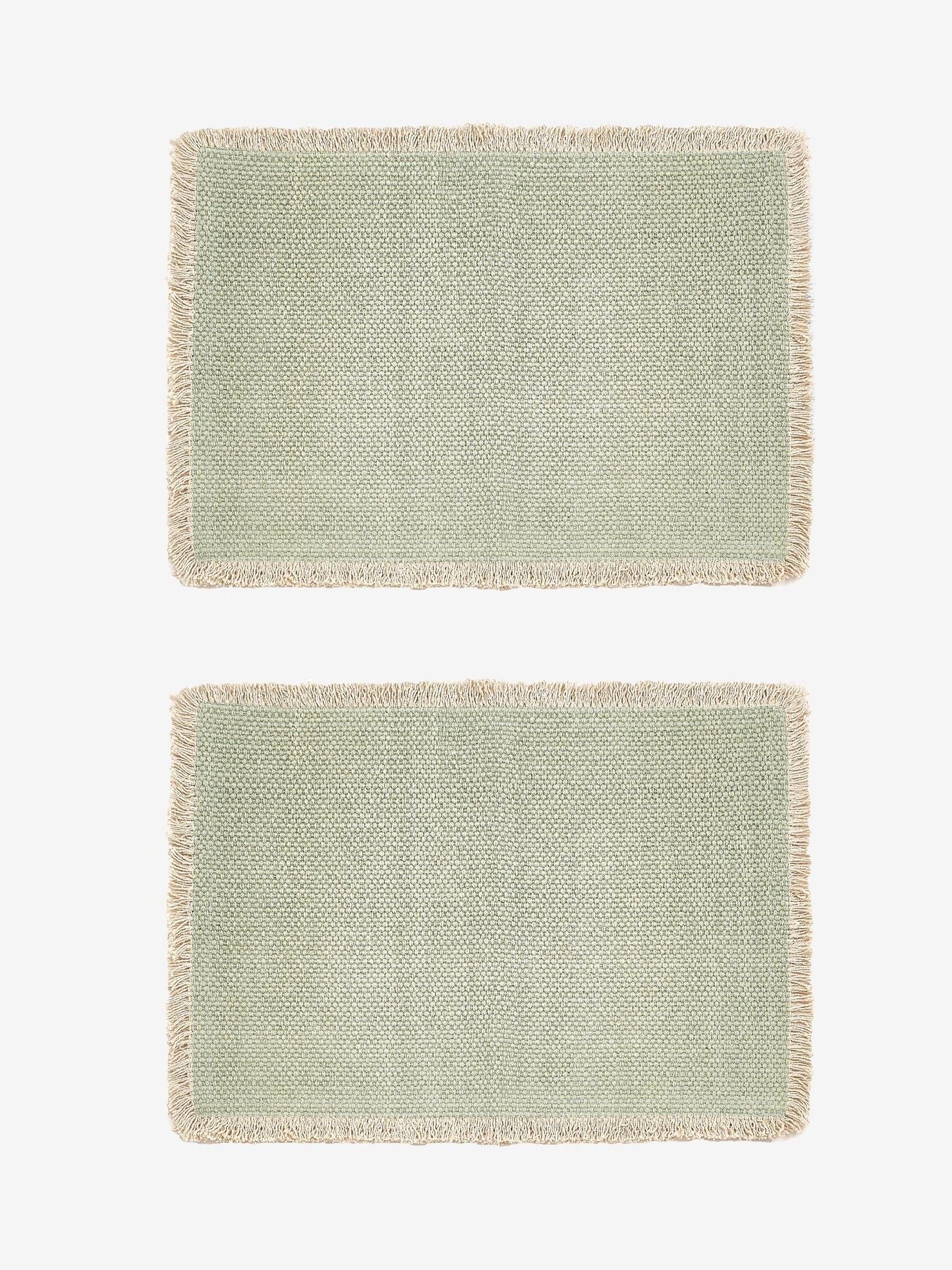 Set van 4 placemats met franjerand