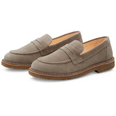 Damen-Loafer Rauleder, Grau