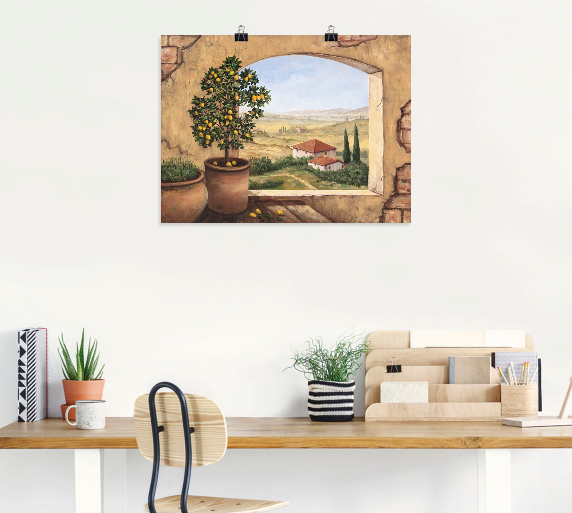 Artland Wandbild »Fenster in der Toskana« Fensterblick 1 Stk. tlg. als Alubild, Outdoorbild, Leinwandbild, Poster, Wandaufkleber