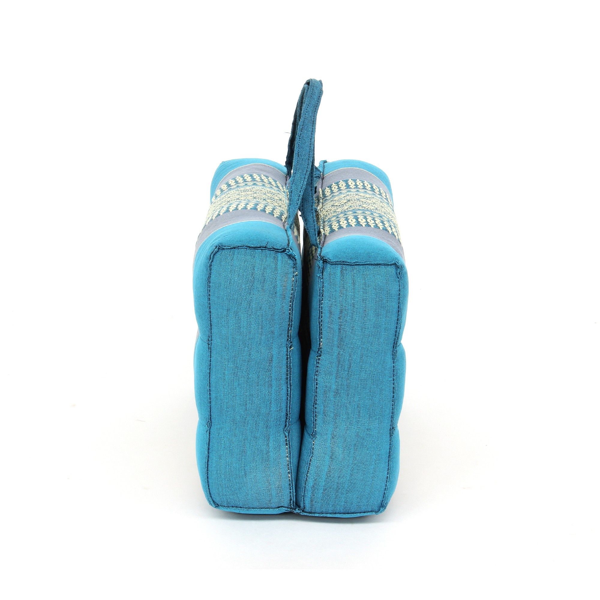 Yogakissen faltbar, blau, grau, B 40 cm, L 40 cm, H 7,5 cm von fischer's lagerhaus