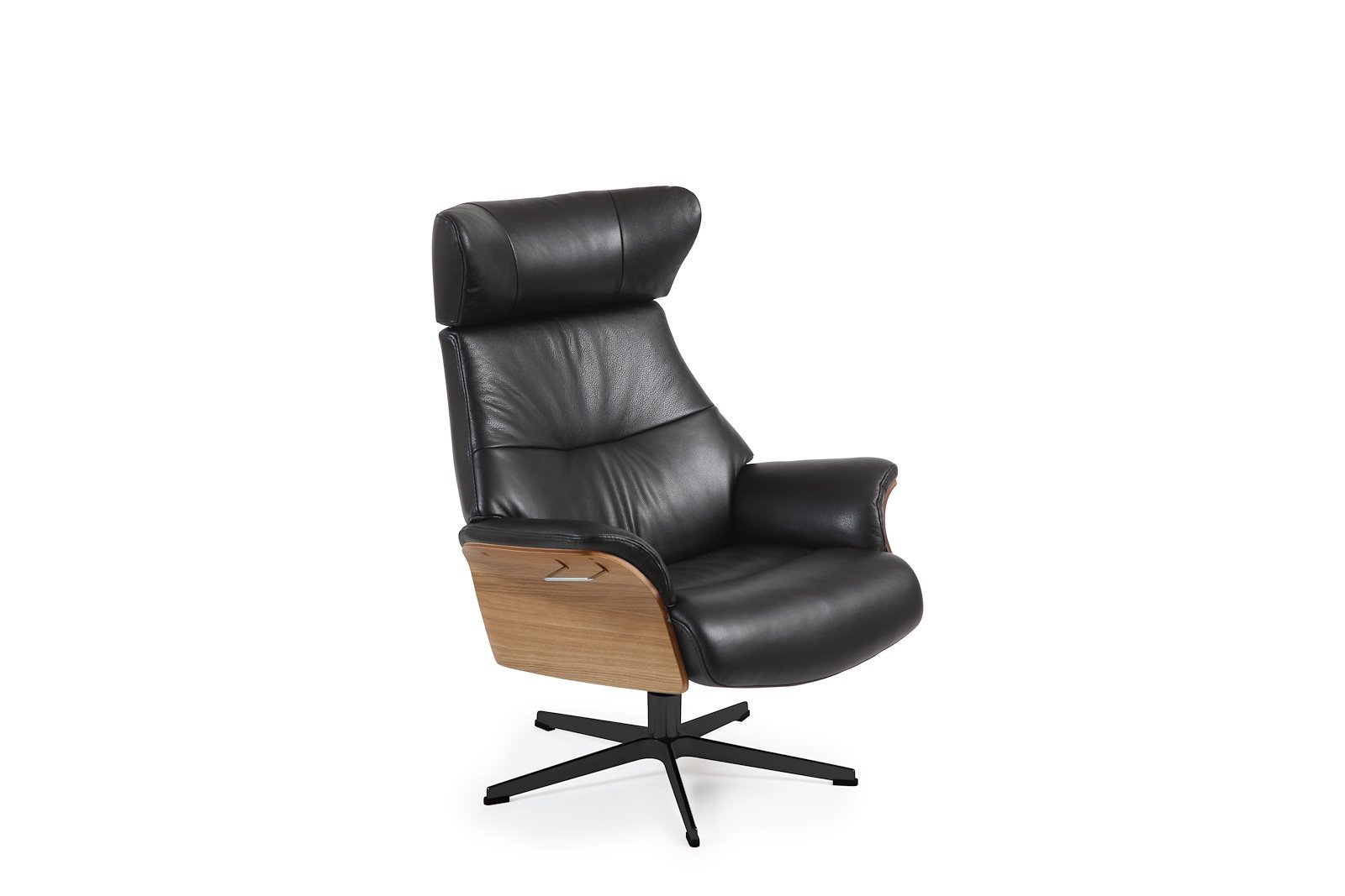 Air lenestol I Hud Fantasy 2514-89 Black, std eik, std svingfot sort alu
