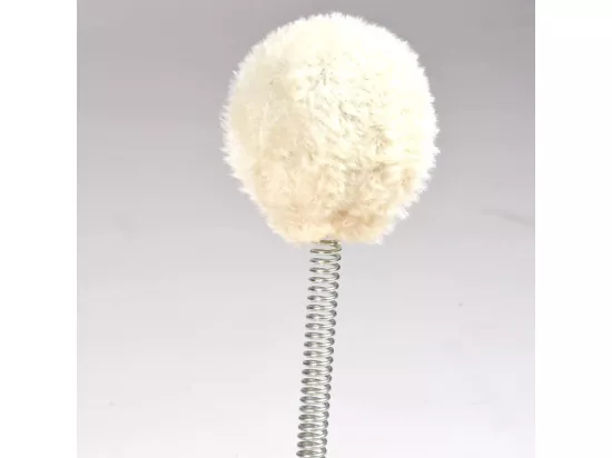 Griffoir en forme de patte avec jouet suspendus - Beige - L 35 x l 35 x H 23 cm