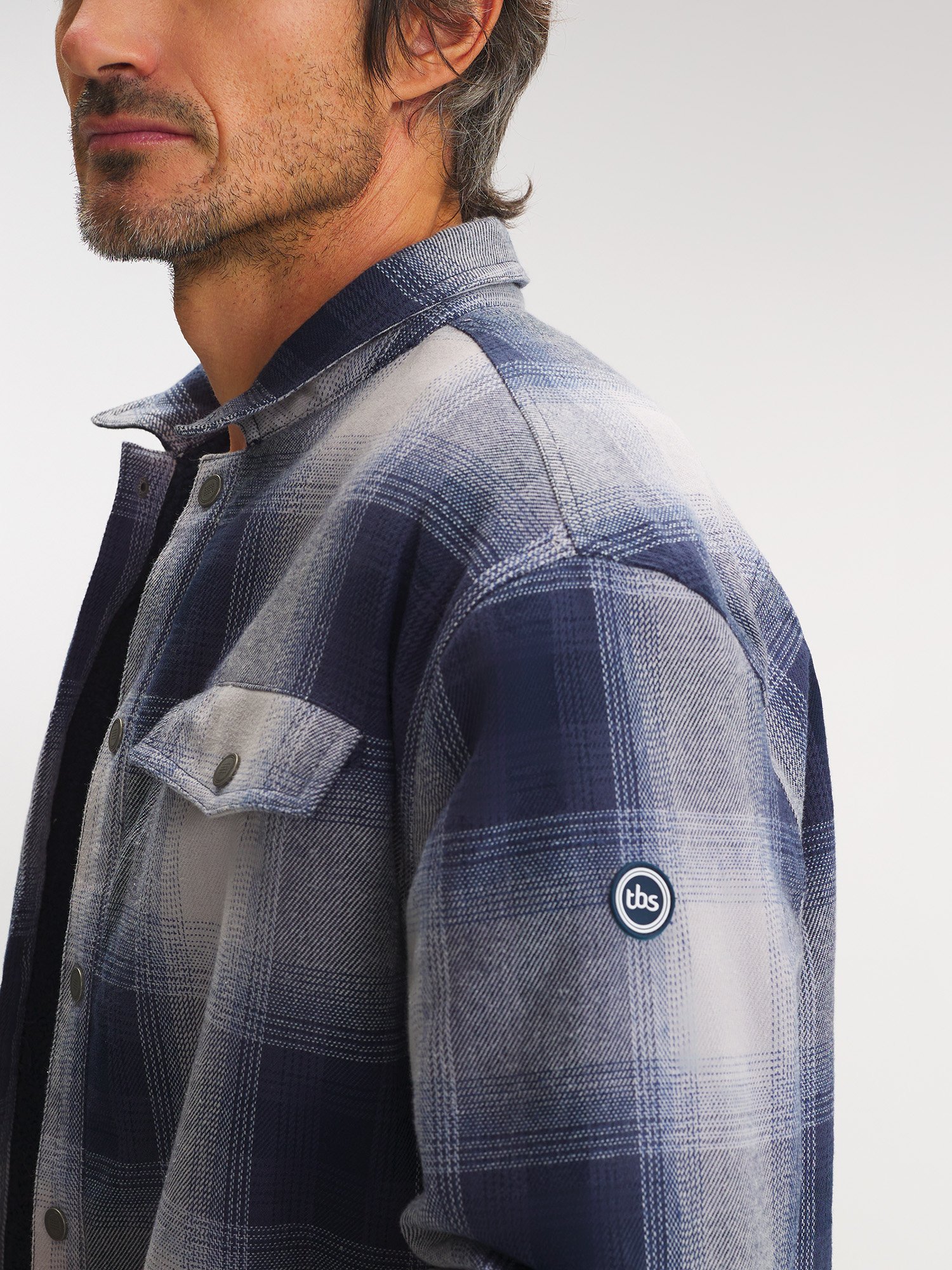 Surchemise Homme en Flanelle Carreaux Marine
