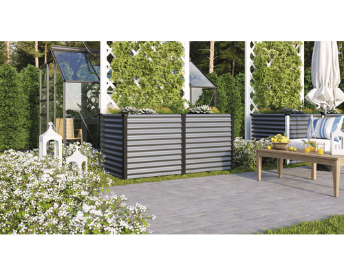 Klassieke verhoogde tuinbak Vitavia Linus 858 187,7 x 96,2 x 85,8 cm granietzwart
