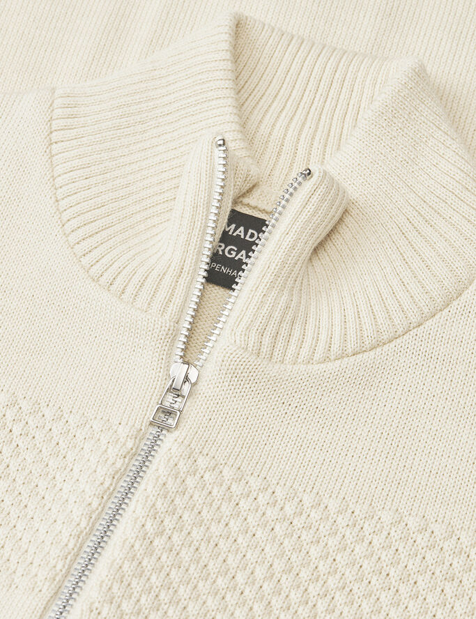 Mads Nørgaard - Copenhagen Wool Klemens Zip Knit Hvid