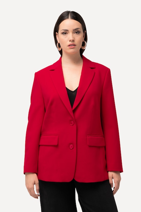 Blazer, Oversized, Reverskragen, Polyesterfutter