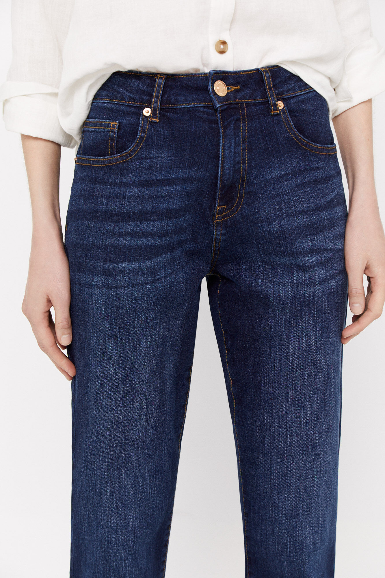 Calça Mom Fit - Azul