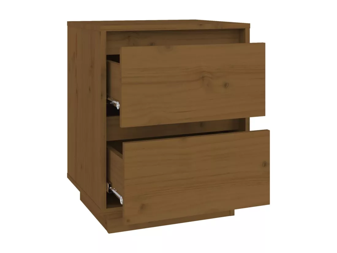 Tables de chevet 2 pcs Marron miel 40x35x50 cm Bois de pin