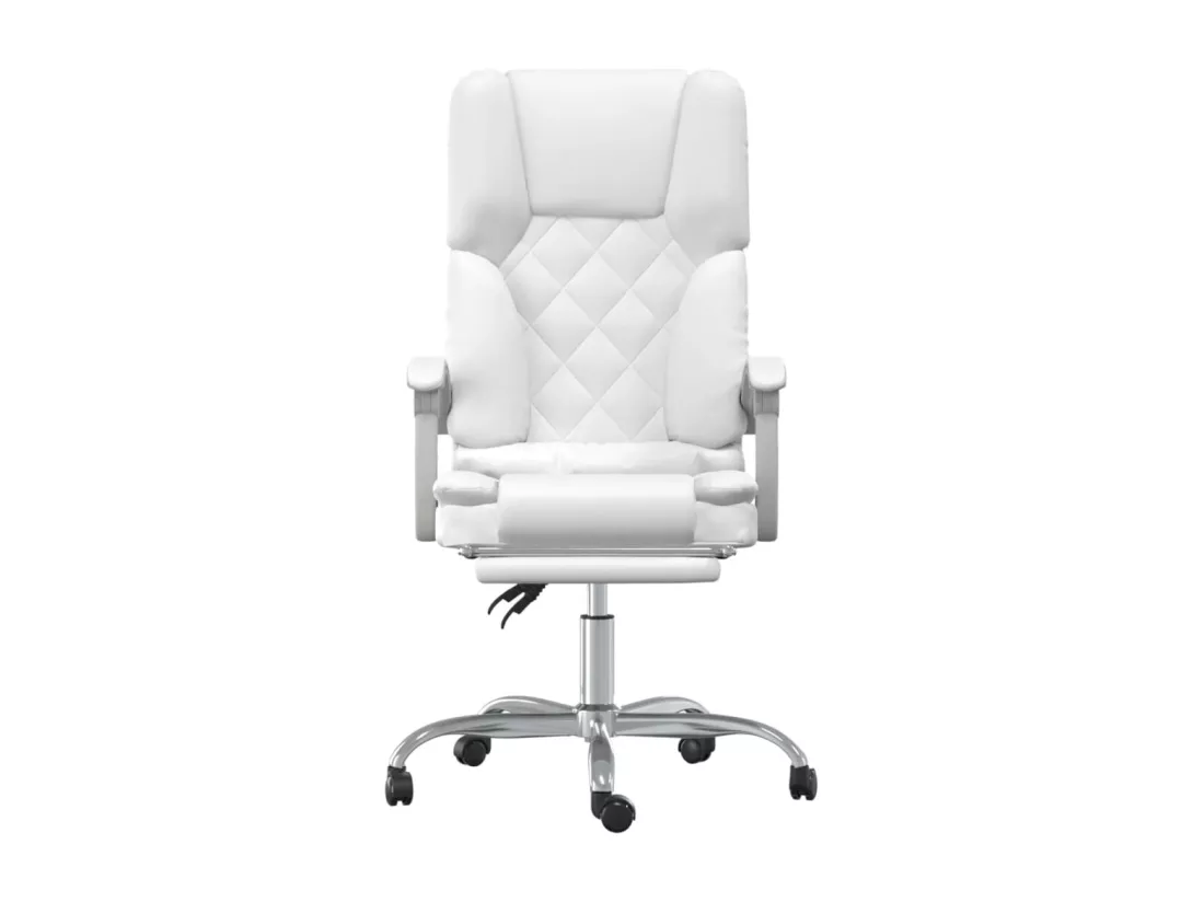 Fauteuil de massage inclinable de bureau Blanc Similicuir