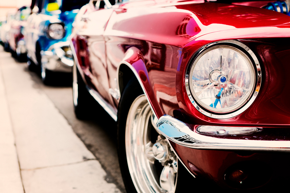Akustikbild ROTES OLDTIMER 80x120cm, 7kg