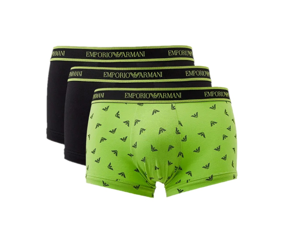 EA7 Emporio Armani Boxershorts 3-Pack Zwart/Groen