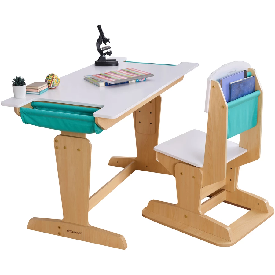 KidKraft® Verstellbarer Schreibtisch mit Stuhl Grow Together™“, naturfarben