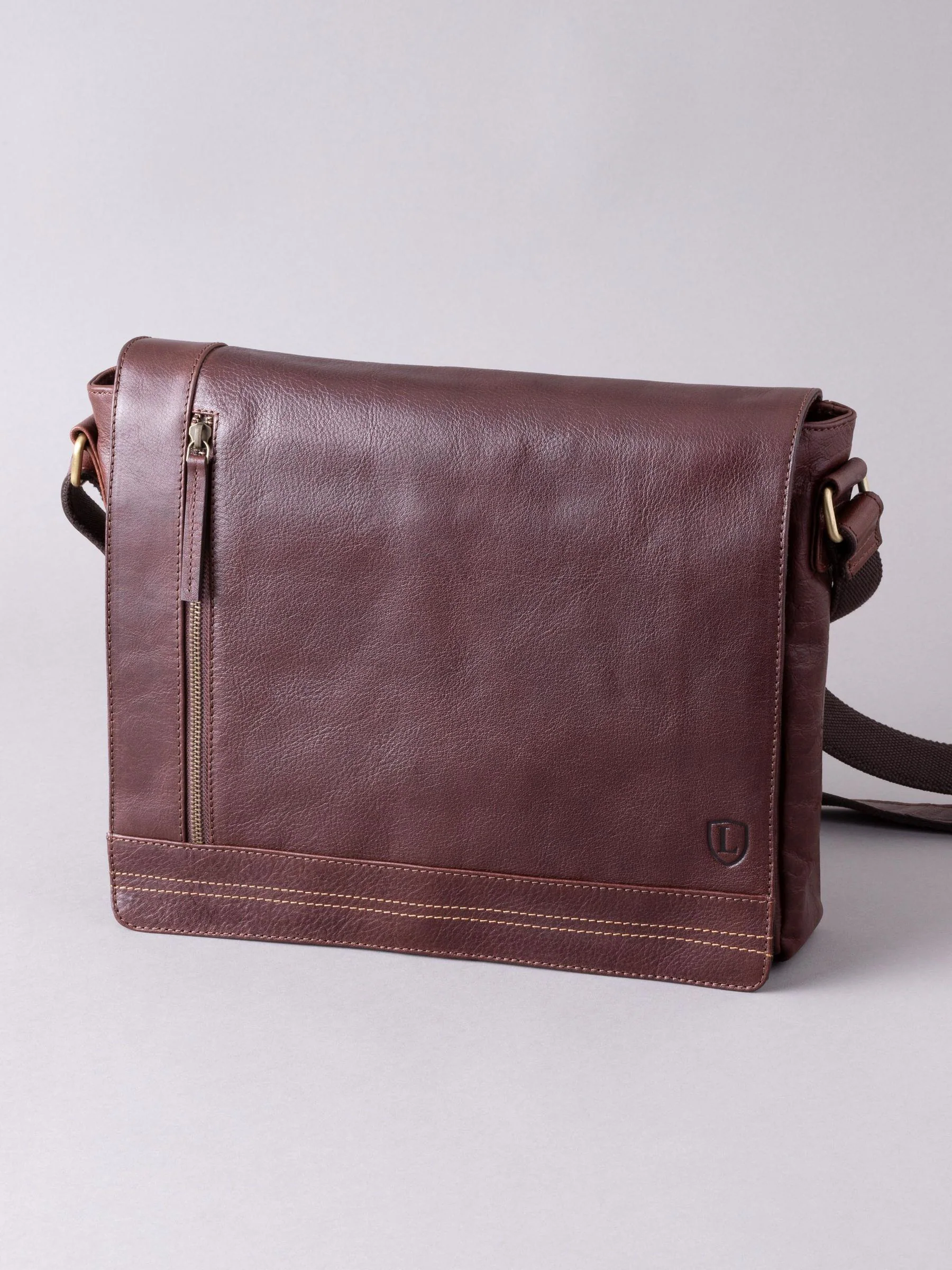 Bruin - Lakeland Leather Grote Keswick Leren Messenger-tas