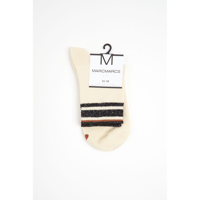 Marcmarcs-Sokken lurex strepen rib - MarcMarcs