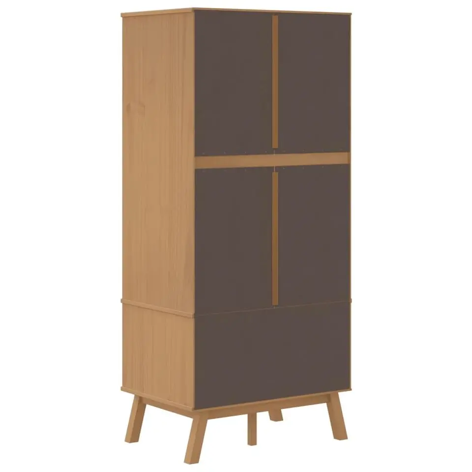 vidaXL - Kledingkast OLDEN met 2 lades - Hout - Wit en bruin - 76.5x53x172 cm