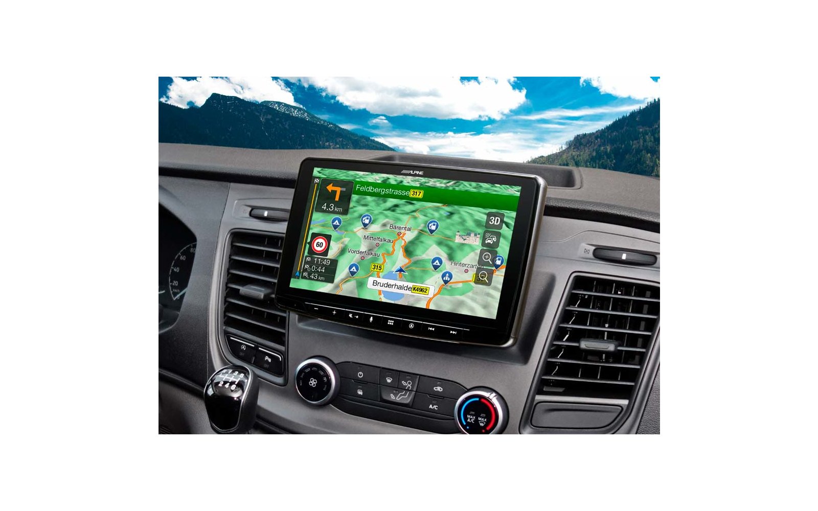 Navigationssystem mit 9-Zoll Touchscreen für Ford Transit Custom mit 1-DIN-Einbaugehäuse, DAB+, Apple CarPlay und Android Auto Unterstützung und mehr